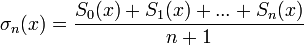 \sigma_n(x)=\frac{S_0(x)+S_1(x)+...+S_n(x)}{n+1}