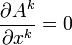 \frac{\partial A^k}{\partial x^k}=0