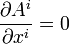 \frac{\partial A^i}{\partial x^i}=0