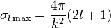 \sigma_{l\max}=\frac{4\pi}{k^2}(2l+1)